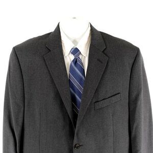 Lauren Ralph‎ Lauren Wool Gray 2 Button Blazer 44L Portly Tagged 46R